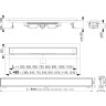 Водоотводящий желоб ALCAPLAST APZ107-650 FLOOR с порогами для решетки под кладку плитки Low, горизонтальный сток APZ107-FLOOR-650