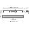 Водоотводящий желоб ALCAPLAST APZ9 SIMPLE AG100201750 с порогами для перфорированной решетки